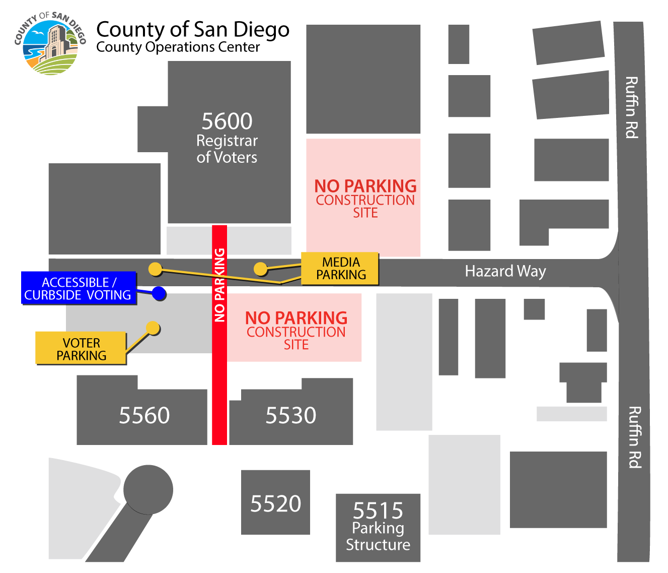 COC ROV Media Parking Map